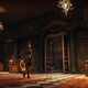 Aegis walks through a decorated room with statues of animal-like automatons.
